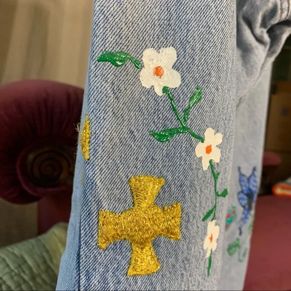 80s Levi’s 501’s Thrashed/Embellished - Picture 5 of 14